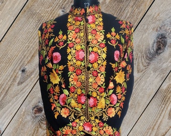 Long Kashmiri Jacket, Embroidered Coat, Floral Kashmiri Coat, Traditional Indian Jacket, Ethnic Coat, Aari Jacket, Woolen Coat, Colorful