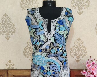 Kashmiri Suit With Paisley Embroidery, Kashmiri Salwar Suit, Kashmiri Work Suit, Indo Western Suit, Wedding Salwar Kameez,Indian Ethnic Suit