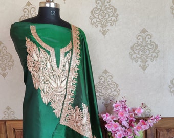 Kashmiri Suit, Pakistani Suit, Pure Silk Salwar Suit, Panjabi Suit, Tilla Embroidery Suit, Ethnic Salwar Suit, Traditional Indian Suit
