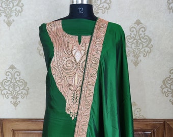 Pure Silk Kashmiri Suit With Tilla Embroidery, Embroidered Salwar Suit ,Designer Salwar Suits , Party Wear Salwar Suits