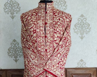 Kashmiri Jacket, Paisley Coat, Kashmiri Long Jacket, Embroidery Jacket, Traditional Coat, Vintage Jacket, Boho Coat, Ethnic Jacket, Indian
