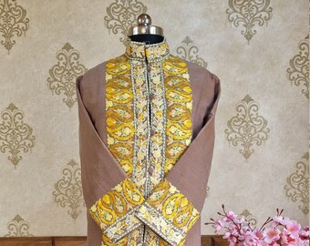 Boho Jacke Kashmiri mit Aari Blumenstickerei