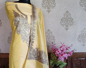 Pure Silk Kashmiri Suit With Tilla Embroidery, Embroidered Salwar Suit ,Designer Salwar Suits , Party Wear Salwar Suits