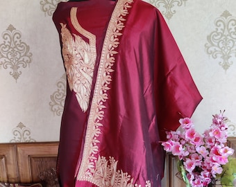 Pure zijde Kashmiri pak met Tilla borduurwerk, Salwar Kameez, Kashmiri Tilla, Pure Zijden Pak Indiaas, Boho Kashmiri Pak, Lente Pak