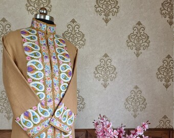 Boho Jacke Kashmiri mit Aari Blumenstickerei