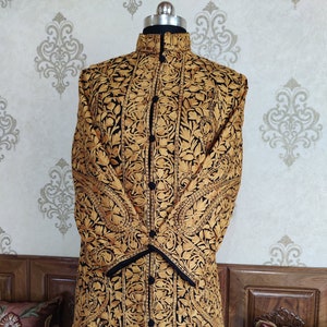 Long Kashmiri Jacket, Kashmiri Coat, Embroidered Coat, Paisley Jacket, Aari Embroidery Jacket, Indian Wedding Jacket, Long Coat, Ethnic