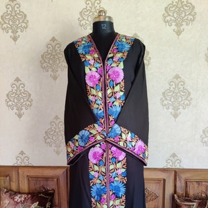 Kashmiri Robe, Floral Kimono Robe, Artisan Embroidered Robe, Ethnic Loungewear, Bohemian Robe, Dressing Gown, Traditional Robe, Indian Robe