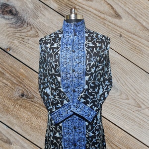 Kashmir Jacket With All Over Aari Embroidery - Ethnic Indian Jacket - Traditional Embroidered Coat
