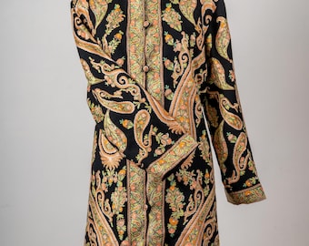 Golden Vine Aari Hand-Embroidered Long Jacket