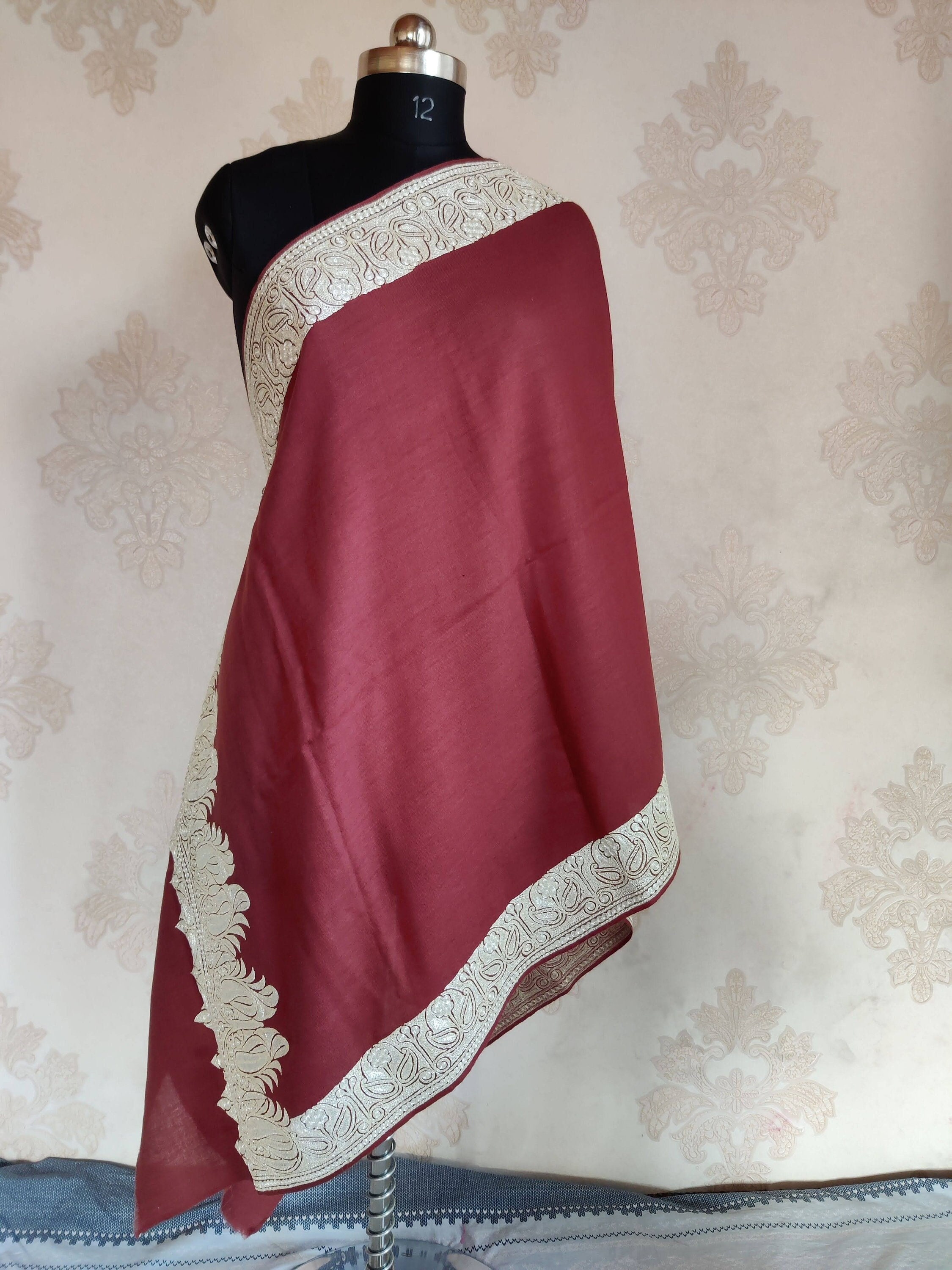 Kashmiri Woolen Shawl With Tilla 