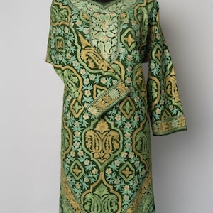 Emerald Garden Kashmiri Pheran with Aari Embroidery