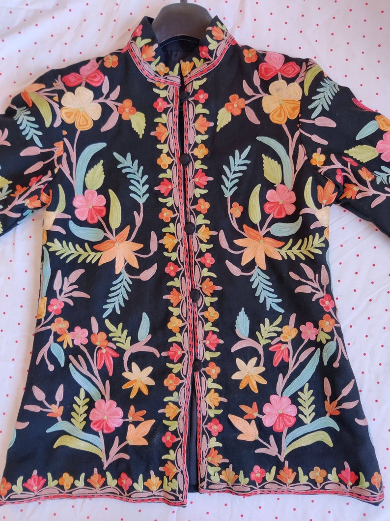 Kashmiri Jacket With Chainstitch Embroidery Customisable - Etsy