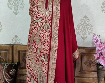 Kashmiri Woolen Suit, Kashmiri Tilla Suit, Kashmiri Pheran, Woolen Salwar Kameez, Kashmiri Embroidery Suit, Traditional Indian Suit Kashmiri