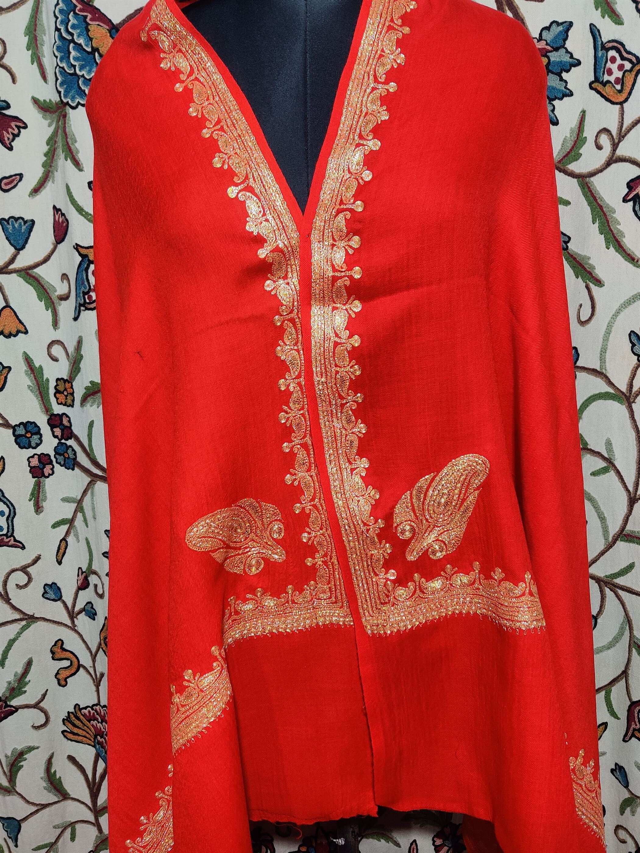 kashmiri tilla shawl designs