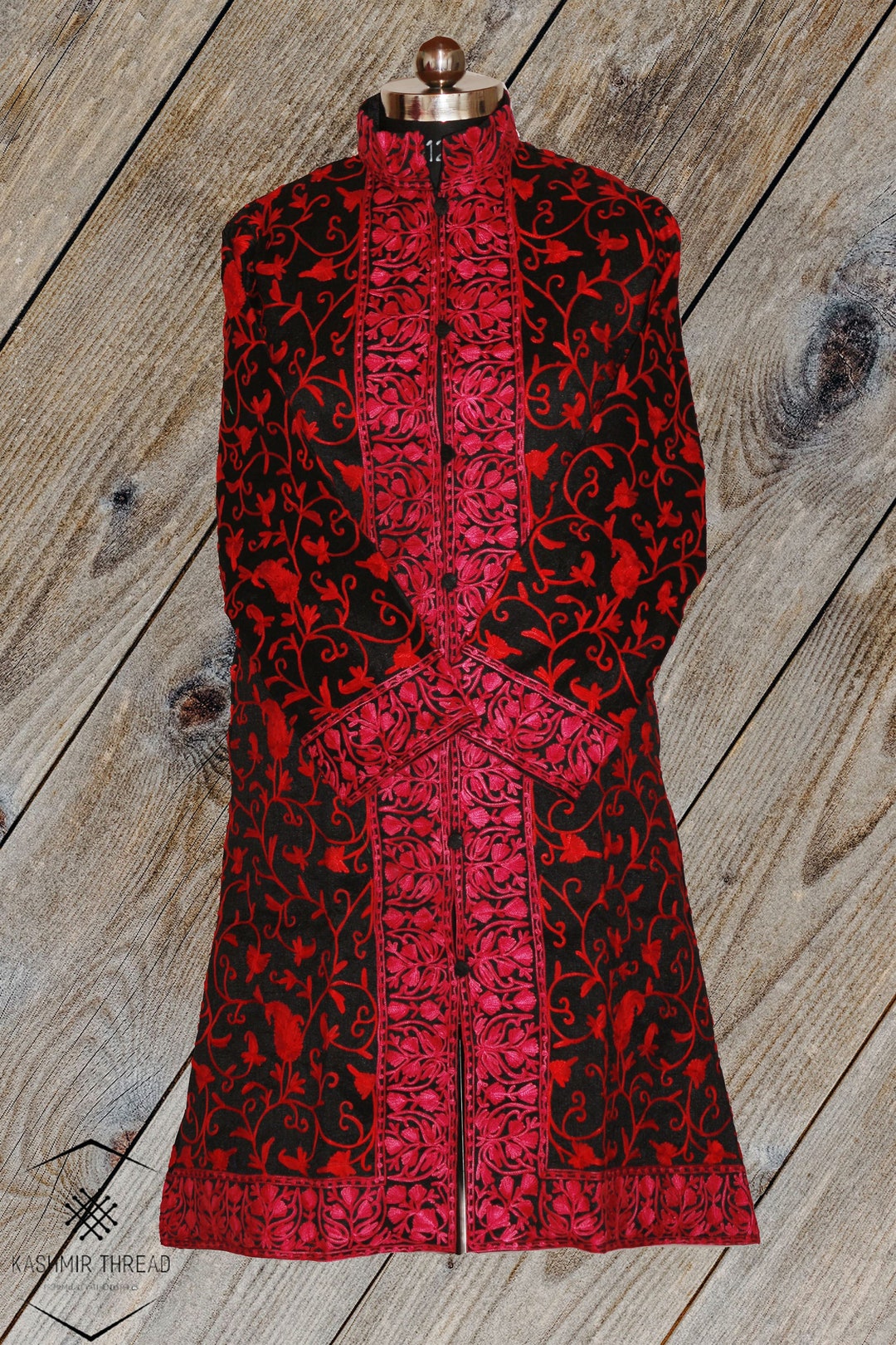 Long Kashmiri Jacket, Kashmiri Embraided Coat, Indian Kashmiri Coat