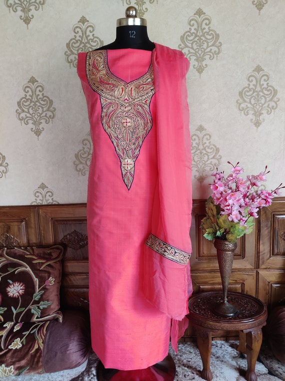 Kashmiri Embroidery Designer Suits | Kashmiri aari Work Suits – Luxuries Of  Kashmir