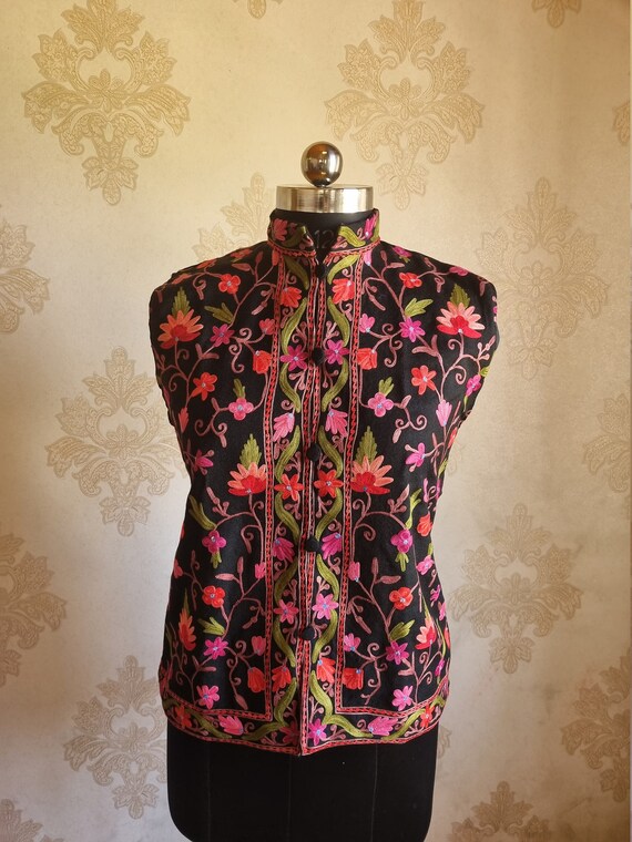 Indian Kashmiri Jacket, Nehru Jacket, Embroidered Spring Jacket, Floral Coat, Traditional Jacket, Ethnic Jacket, Western Coat, Unisex Jacket
