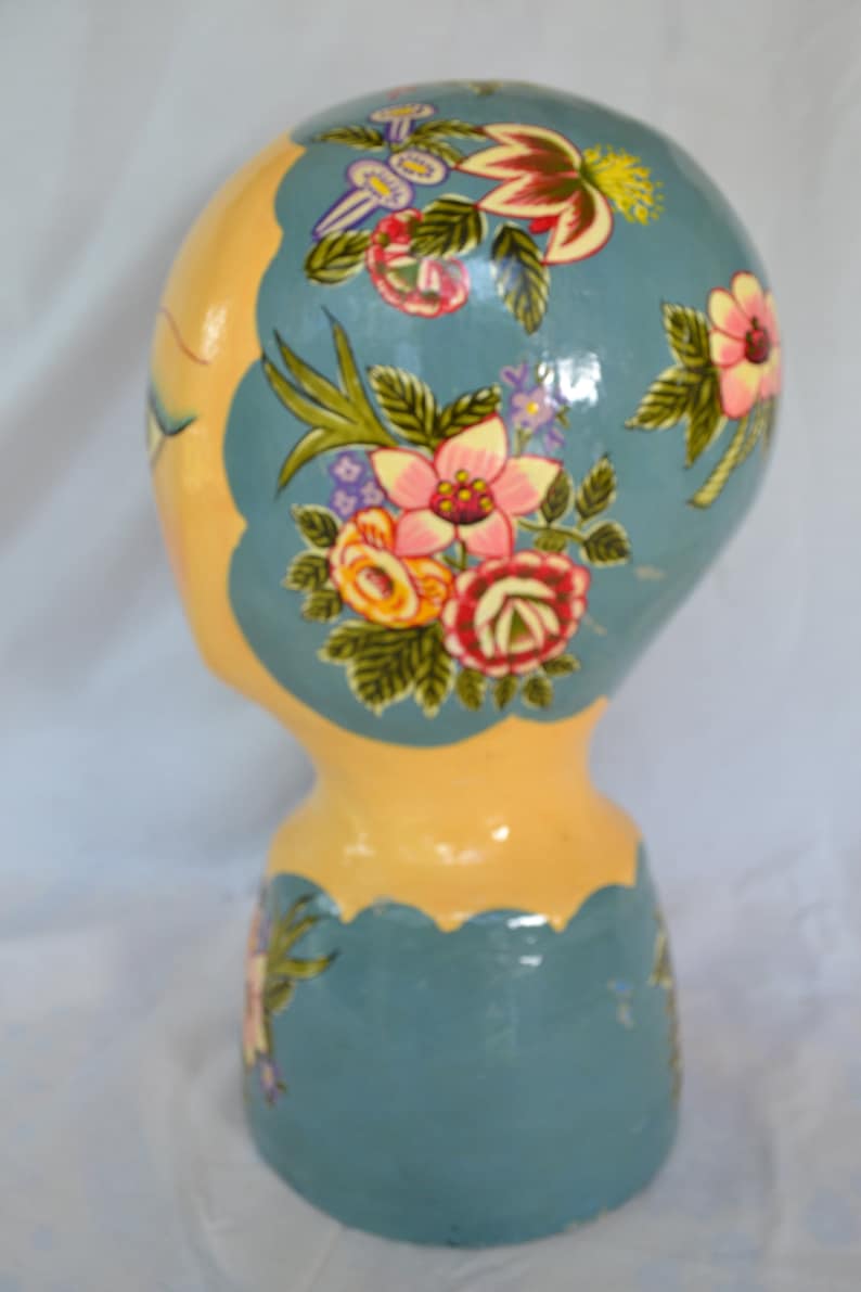 Vintage Papier Mache Paper Mache Head Bust April Cornell Hat Etsy