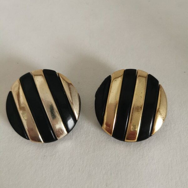 W. GERMANY Vintage Earrings Clips Plastic 70s