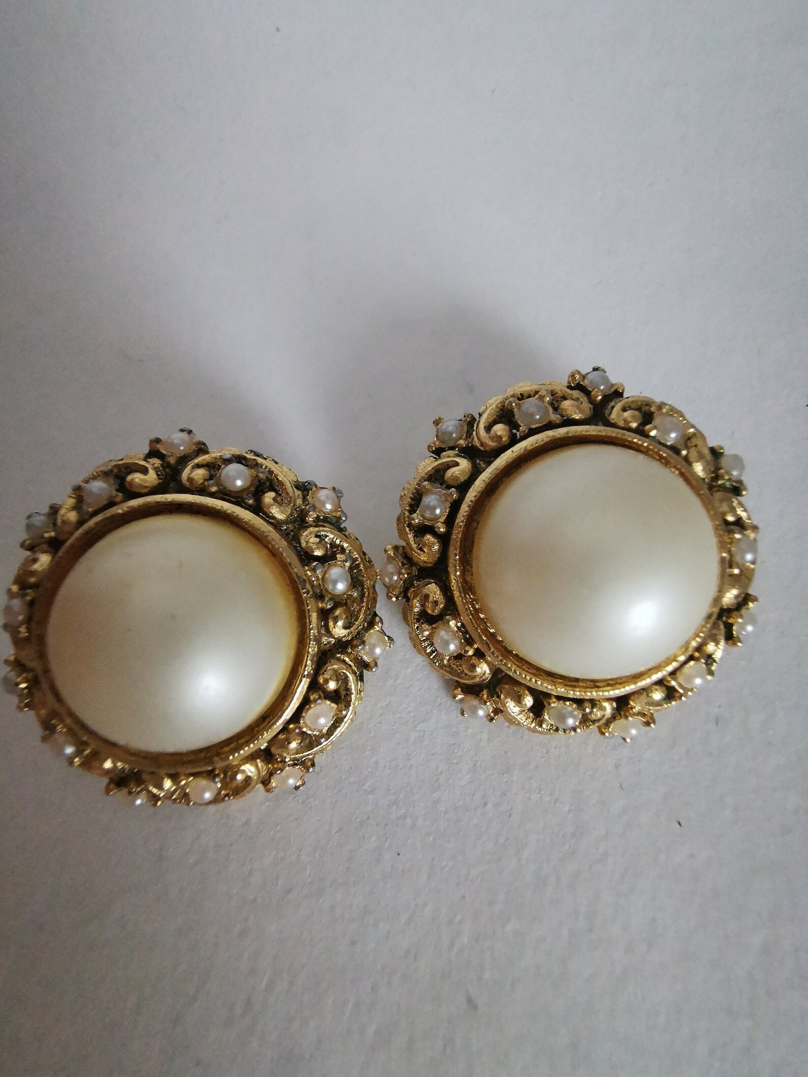 ORENA PARIS Vintage Earrings Clips Gold Metal 70s France Etsy