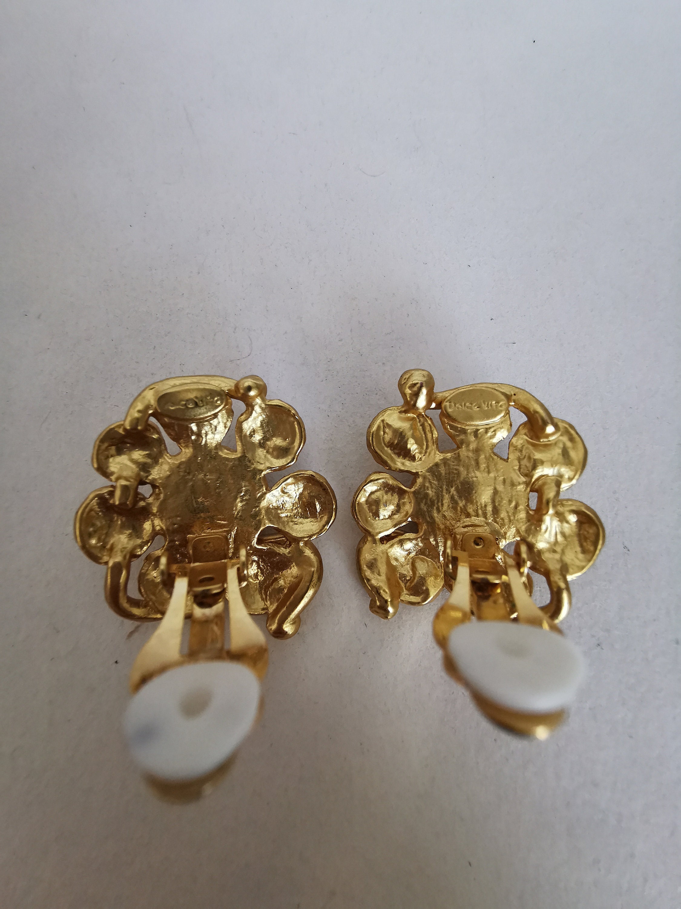 DOLCE VITA Vintage Earrings Clips Gold Metal 80s France - Etsy UK