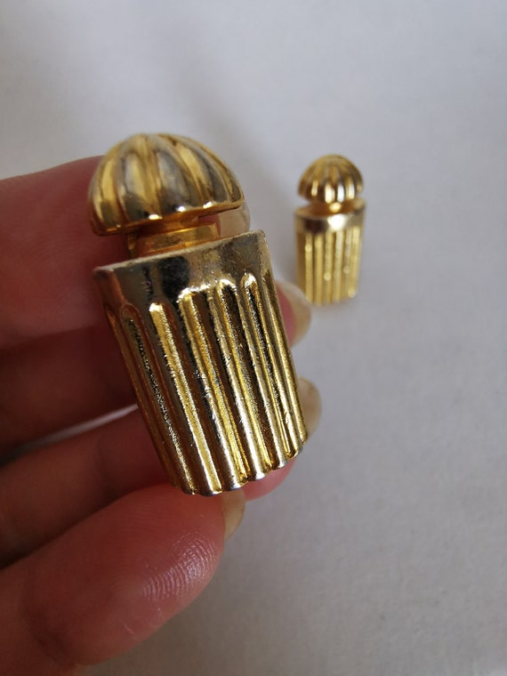 BALENCIAGA Vintage Earrings  Clips  Gold Metal 80… - image 3