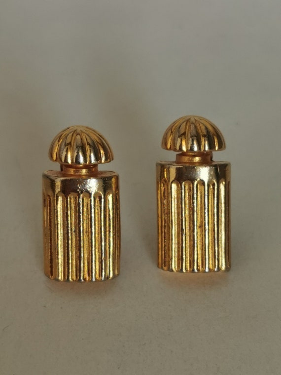 BALENCIAGA Vintage Earrings  Clips  Gold Metal 80… - image 1