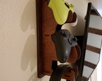 Gamer gifts for Boyfriend, Wall mount controller/headphone stand, Man Gift, Son gaming gift, custom headphone holder, Husband Gift
