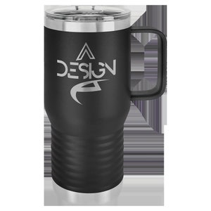 Bulk Personalized 20oz Tumbler with Handle, ADD YOUR LOGO, Laser Engraved Cup, Corporate Gift, Branded, Wholesale Tumblers, Bulk Tumblers