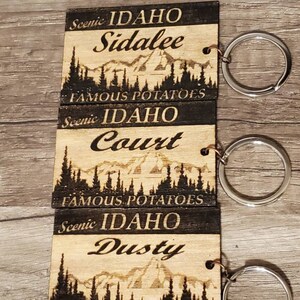 Custom wood keychain natural wood keyring