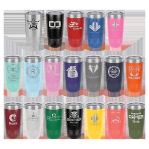 Bulk Personalized 20oz Tumbler, ADD YOUR LOGO, Powder Coated, Laser Engraved Cup, Corporate Gift, Branded, Wholesale Tumblers, Bulk Tumblers