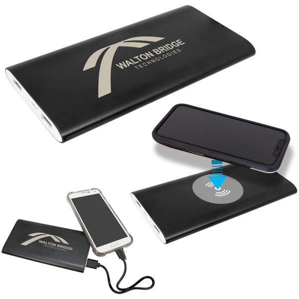 Customizable Portable Phone Charger - Wireless Charging Pad - Custom Wireless Phone Charger - Personalize able Power Bank Charger