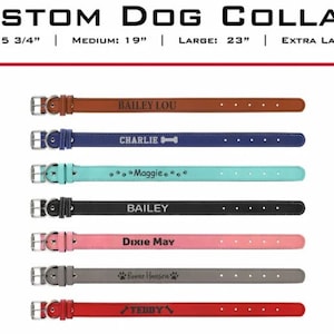 Personalisiertes Kunstleder Hundehalsband, Hundehalsband mit Metallschnalle, graviertes Hundehalsband mit Namen, Welpenhalsband, veganes Leder Haustierhalsband