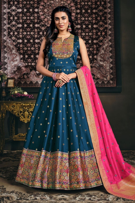 INDIAN ANARKALI WEDDING NEW SUIT PARTY GOWN DRESS WEAR DRESS BOLLYWOOD  PAKISTANI | eBay