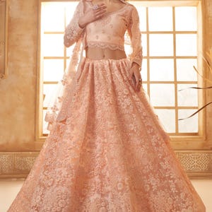Lehenga de diseñador, Sabhyasachi, Lehenga Choli para mujer, Recepción, Boda, Sangeet para novia lista para usar, Lehenga en color pastel