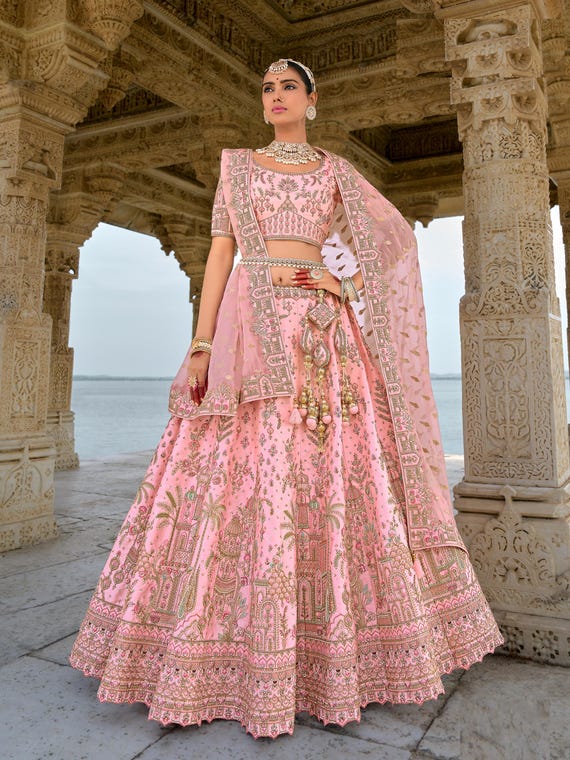Latest Light Pink Bridal Lehenga Choli,bridal Lehenga Designs,latest Bridal  Lehenga Designs 2024,sabhyasachi Lehenga - Etsy Canada