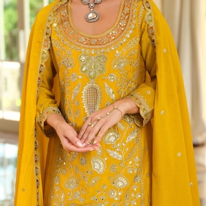 latest Haldi outfit,Latest Yellow Pakistani Indian Salwar Kameez ,Party Wear,Readymade Plazzo Suit ,haldi function,mehendi outfit girl,women