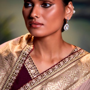 Women's Designer Partywear Sabyasachi Heavy Pure Soft Dola Silk Heavy Padded Readymade Blouse