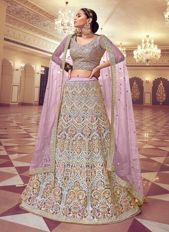 lavender lehenga