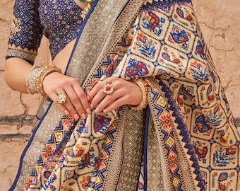 Patola zijden sari, feestkleding, bruidssari, sari voor