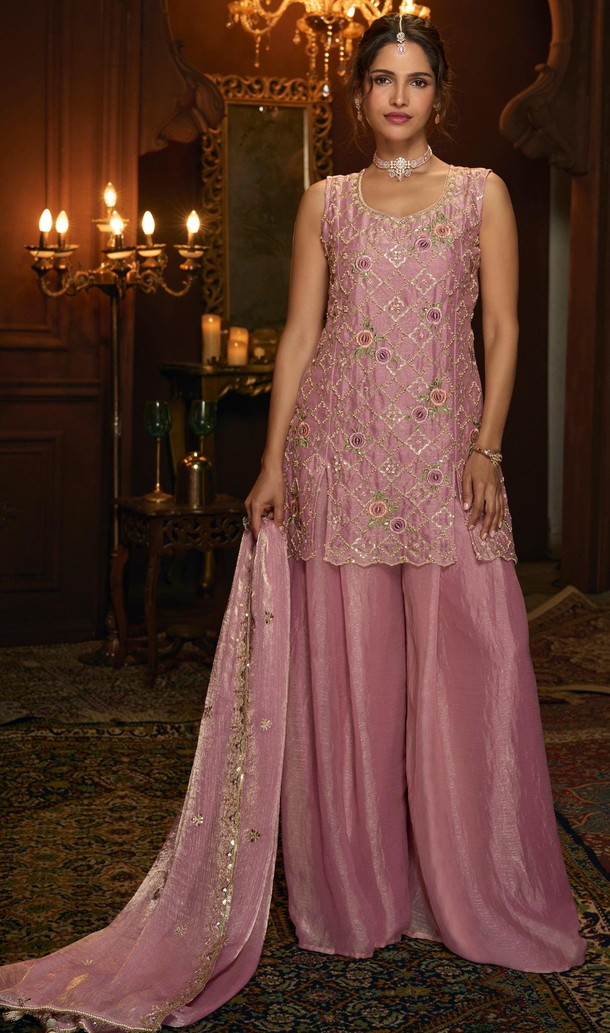 pink party dresses in pakistan Pink Pakistani Dress Dananeer Party Wear 789