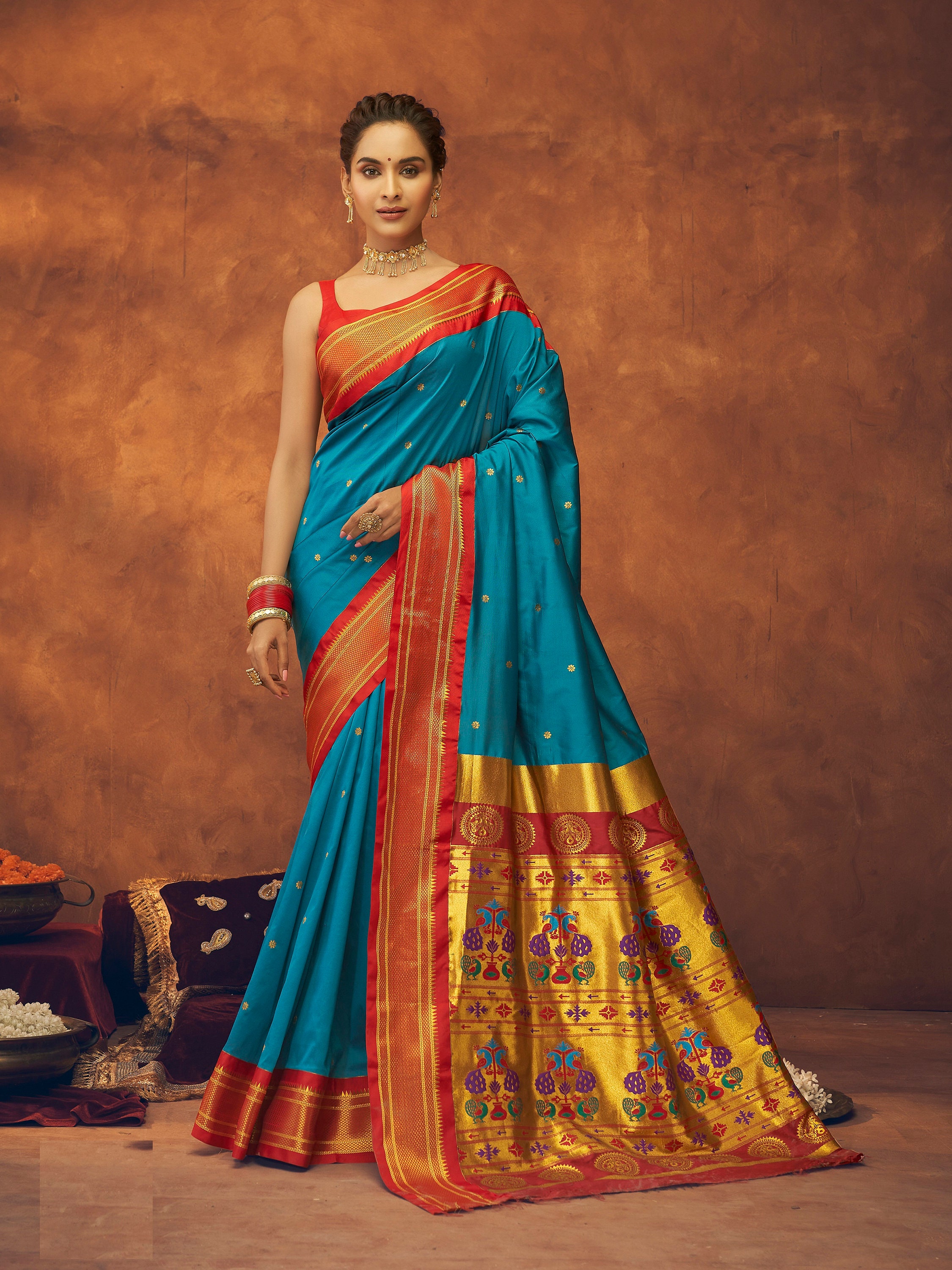 6 m (with blouse piece) Wedding Muniya Paithani Saree at Rs 1200 in Nashik