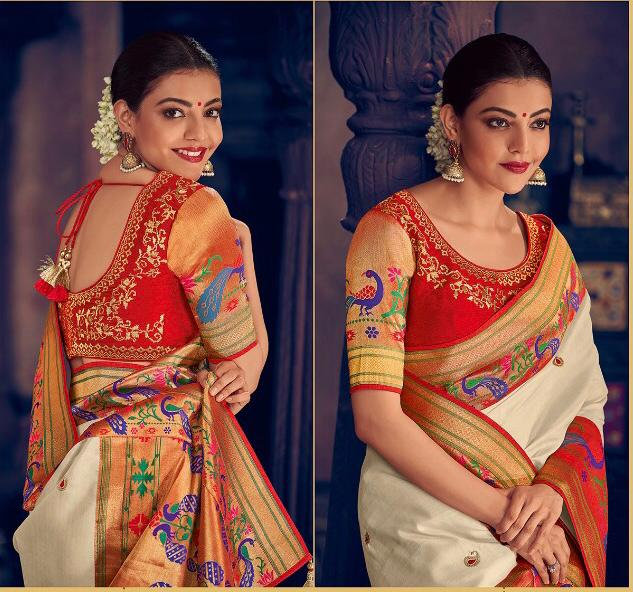 Shop Pure Paithani Handloom Silk Yellow Saree Blouse Online India USA –  Sunasa