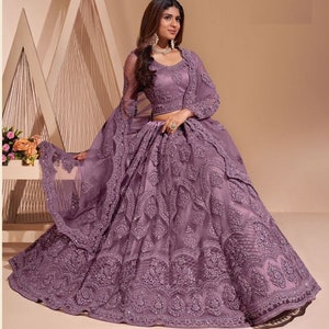 Indian Lehenga Choli Lavender Color Wedding Party Wear Lavender Lengha Choli Readymade lehenga Bridesmaid Lehenga
