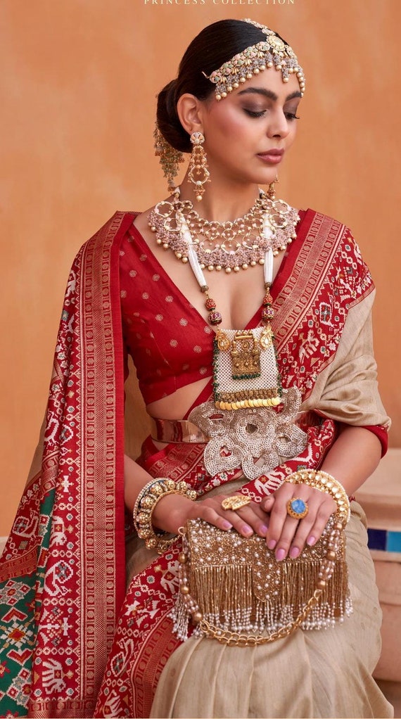 Sari Indien Traditionnel Pour Femme KULIA® - Tissu Jacquard Banarasi Rose - Avec Pièce De Chemisier - Longueur 5,25 M