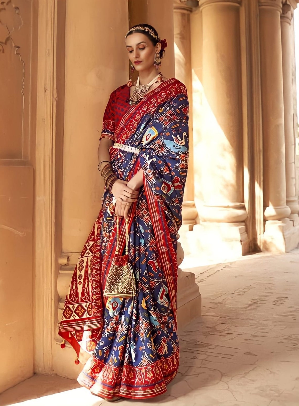 Classic Patola Motif Silk Saree for Festive Occasions