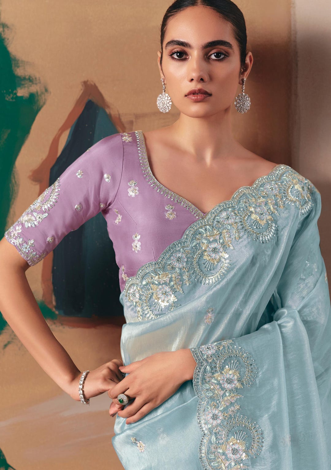 Saree Blue,saree for USA Women, Designer Saree, Party Wear Saree