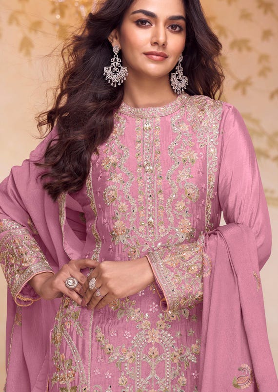 Pink Indian Pakistani Wedding Dresses Latest Indian Dress Collection 2026 Party Salwar Kameez Eid Special Palazzo Sharara Suit Dress Women