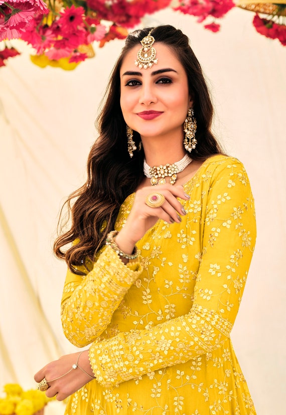 yellow churidar for haldi