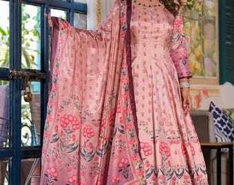 Novo terno de seda anarkali, vestido, roupa de festa, coleção estilo paquistanês, vestido indiano, vestidos